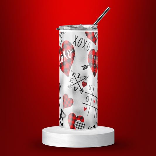 "Buffalo Plaid Love" Tumbler